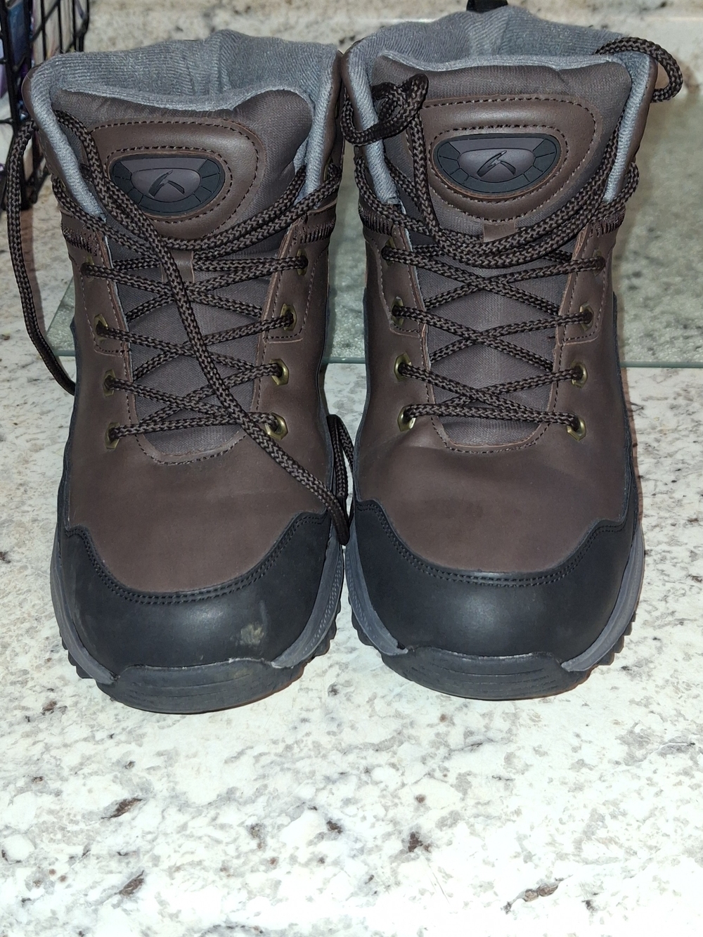 Source Unknown Men's Brown and Black Lace-Up Work Boots